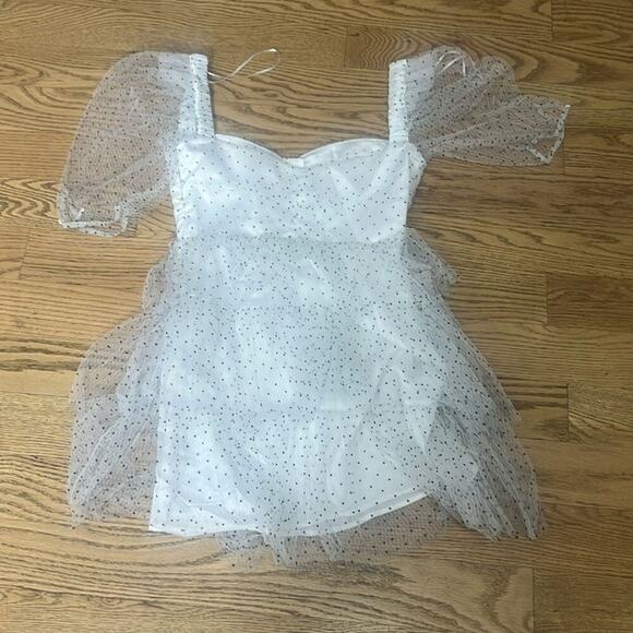 ALICE MCCALL MYSTERIA MINI POLKA DOT COCKTAIL DRESS IN PORCELAIN SZ US4‎ EU 36 - Picture 13 of 16